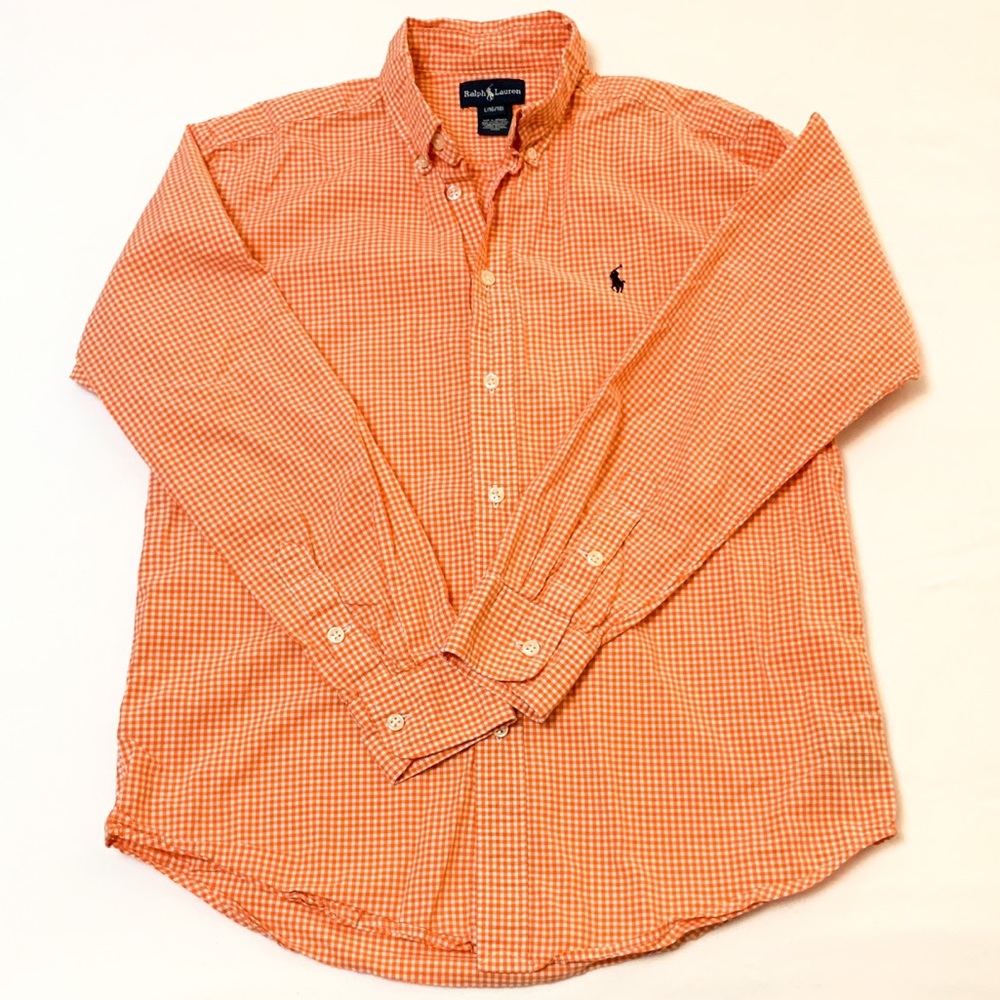 EUC Polo Ralph Lauren Gingham LS shirt - L 16 18